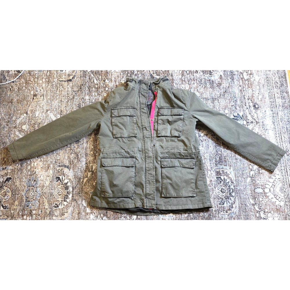 Levi’s Strauss Women’s Olive Green Parka Jacket Size L Lightweight Utility Coat